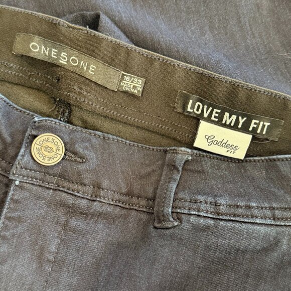 One 5 One Dark Blue Wash Goddess Straight Leg Jeans 16/33 - Picture 7 of 7